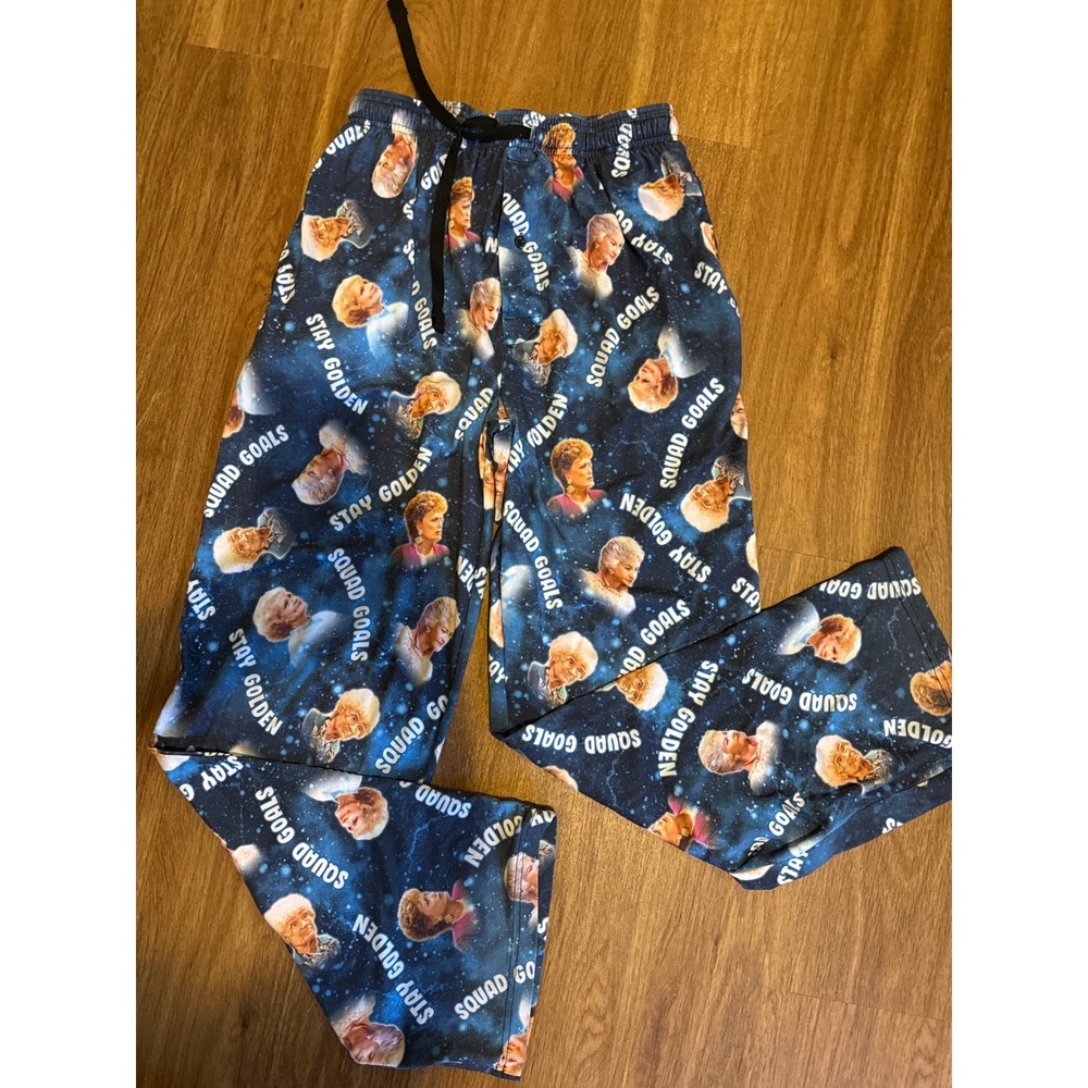 The Golden Girls Mens Pajama Pants Stay Golden Squad Goals Space Print Blue M